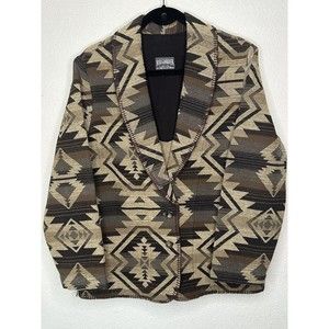 Vintage Roughrider  Western 2 Button Blazer Jacket Women  Aztec Size Large